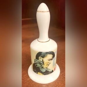 VTG Elvis Presley Collectible Hand Bell Ceramic Gold 30TH Anniversary Of Career.